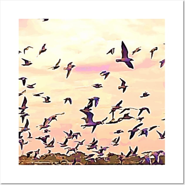 Birds flying in the sky, 1, bird, birds, seagull, seagulls, swan, waterfowl, swan, sky, freedom, summer, spring, Wall Art by PrintedDreams